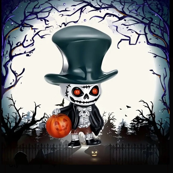 💀 New! 925 Sterling Silver Gothic Skeleton Skull Man Halloween Charm w Gift Bag - Picture 1 of 11